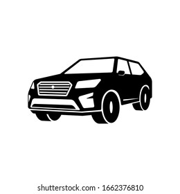 suv car silhouette vector icon. car sign symbol design