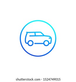 suv car, simple line icon