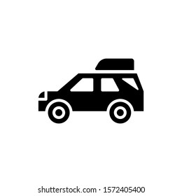 Suv car vector icon in black flat design on white background, sign for mobile concept and web design, Military vehicle glyph icon, Transportation symbol, logo illustration, Vector graphics