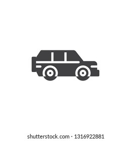 SUV Car vector icon. filled flat sign for mobile concept and web design. Offroad auto simple glyph icon. Symbol, logo illustration. Pixel perfect vector graphics