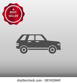 SUV Car Vector Icon Illustration