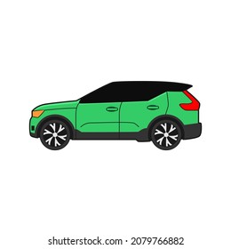 Ilustración del vector del vehículo SUV sobre fondo blanco diseñado en un estilo sencillo