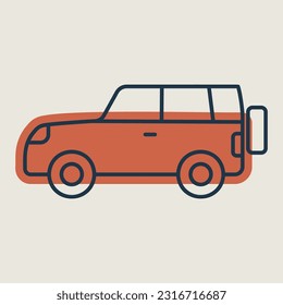 SUV Auto Vektorsymbol einzeln. Graph Symbol für Reise- und Tourismus Website und Apps Design, Logo, App, UI