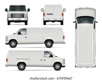 SUV car vector template for car branding and advertising. Isolated truck set on white background. All layers and groups well organized for easy editing and recolor. View from side, front, back, top.