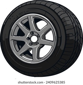 SUV Car wheels isolated on a white background. Car tire, Aluminum wheels isolated on white background.