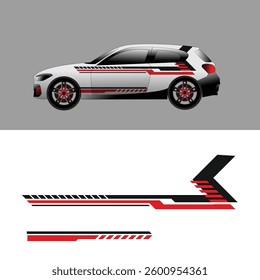 suv car wrap sticker design vector with racing stripe style