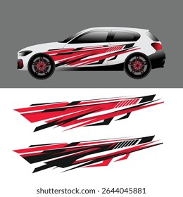Vector de diseño de pegatina de envoltura de coche SUV con estilo de raya de carreras
