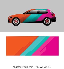 vetor de design de adesivo de envoltório de carro suv com estilo de pista de corrida
