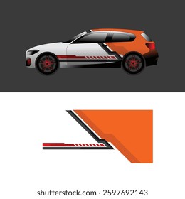 SUV car wrap sticker vector design. Red and black car sticker combination