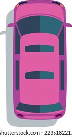 Suv cartoon icon. Top view city transport
