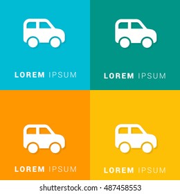 SUV Four Color Material Designed Icon / Logo