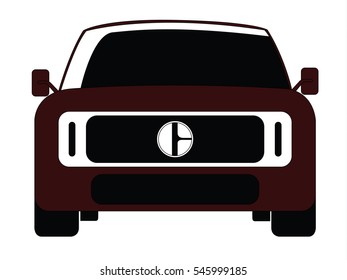 SUV front car brown vector illustration isolated