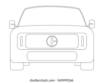 SUV front car contour vector illustration isolated no background