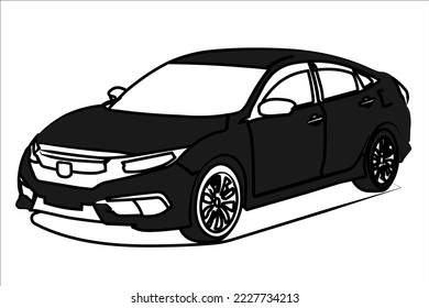 SUV grey realistic vector illustration isolated