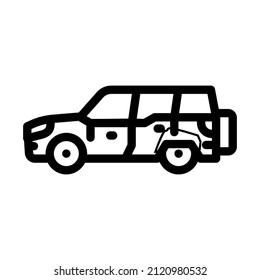 suv high cross car line icon vector. suv high cross car sign. isolated contour symbol black illustration