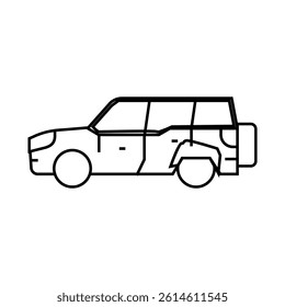suv high cross car line icon vector. suv high cross car sign. isolated contour symbol black illustration