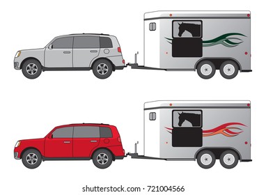 SUV And Horse Trailer