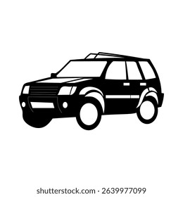 SUV icon. Off-road vehicle symbol. Black silhouette shape. Vector SUV illustration.