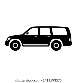 SUV icon. Station wagon. Black silhouette. Side view. Vector simple flat graphic illustration. Isolated object on a white background. Isolate.