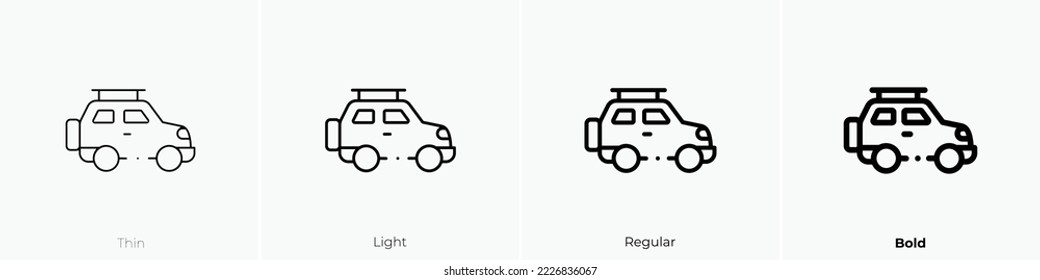 suv icon. Thin, Light Regular And Bold style design isolated on white background