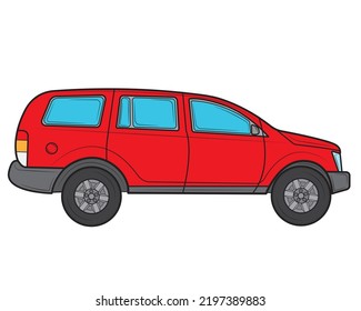 SUV in isolate on a white background. Vector illustration.