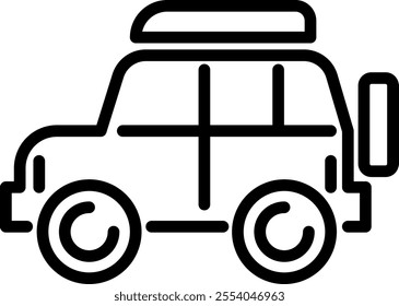 SUV line icon. Off-road vehicle outline vector sign, linear style pictogram. 4x4 car symbol, logo illustration. Editable stroke.