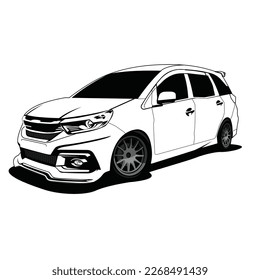 Umbauwagen, schwarz-weiß