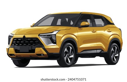 Suv mpv realistic family japan car coupe sport colour orange elegant new 3d xforce electric power style model modern art design vector template