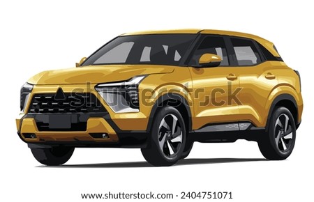 Suv mpv realistic family japan car coupe sport colour orange elegant new 3d xforce electric power style model modern art design vector template