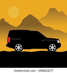 SUV Off road in desert