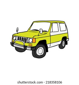 SUV off road van cartoon vector