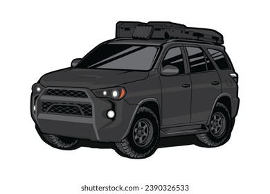 SUV Offroad Vehicle Vector Illustration