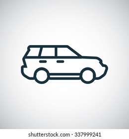 suv outline, thin, flat, digital icon for web and mobile

