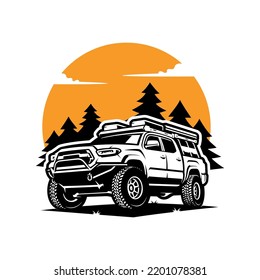 SUV Overland Vehicle Illustration Logo Vector