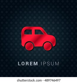 SUV Red chromium precious metallic 3D Icon / Logo Design