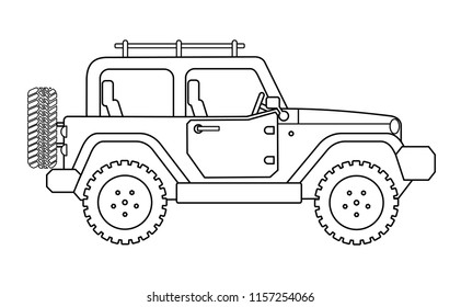 Suv for safari and extreme travel drawing vector eps 10