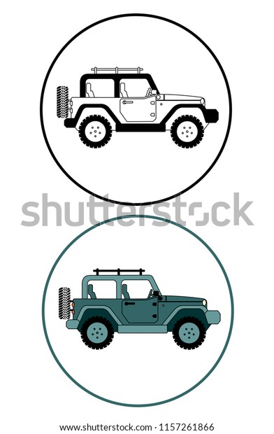 Suv\
for safari and extreme travel set icon vector eps\
10