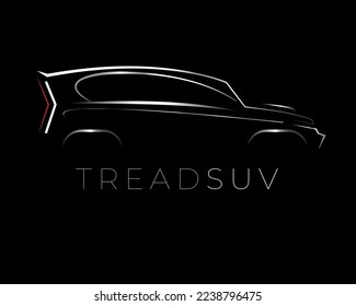 Suv Shadow Logo Design template with metallic effect