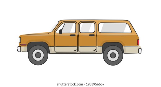SUV. Vista lateral. Auto de cuatro ruedas. Transporte. El vehículo. Ilustración vectorial de un coche en un estilo plano.