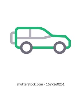 SUV vector color line icon 
