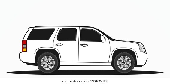 SUV vehicle car. Vector Image. Transportation Illustration.