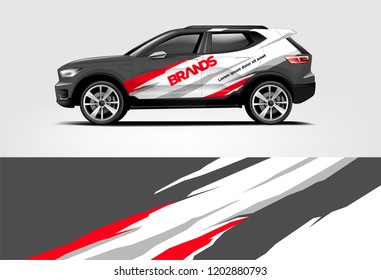 SUV wrap design. Wrap, sticker and decal design for company. Vector format