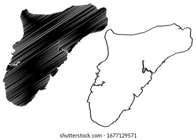 Suva City (Republic of Fiji) map vector illustration, scribble sketch City of Suva map