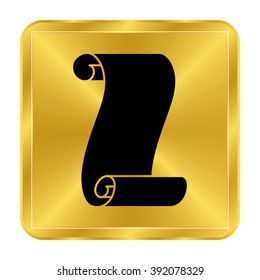 Suva paper - black vector icon;  gold button
