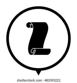 Suva paper - black vector icon;  map pointer