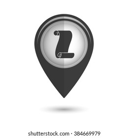 Suva paper - vector icon;  black map pointer