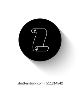 Suva paper - white vector  icon with shadow