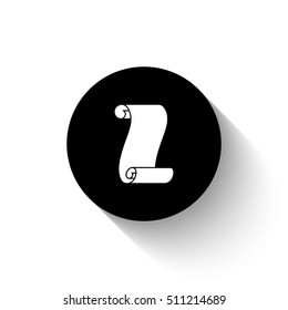 Suva paper - white vector  icon with shadow