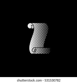 Suva paper - white vector icon;  halftone illustration