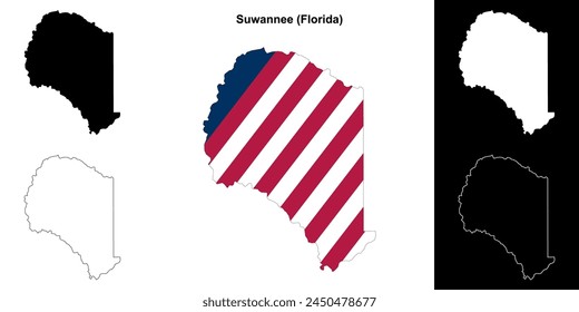 Suwannee County (Florida) outline map set